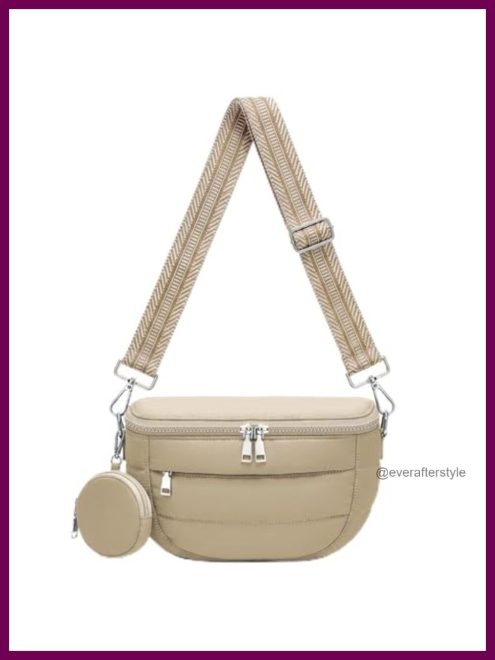 Lightweight Puffy Nylon Crossbody Bum Bag RFID Travel Purse Sling